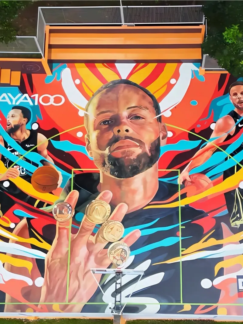 星空体育中国官网-令人惊叹！勇媒晒菲律宾一处“库里”主题的涂鸦球场